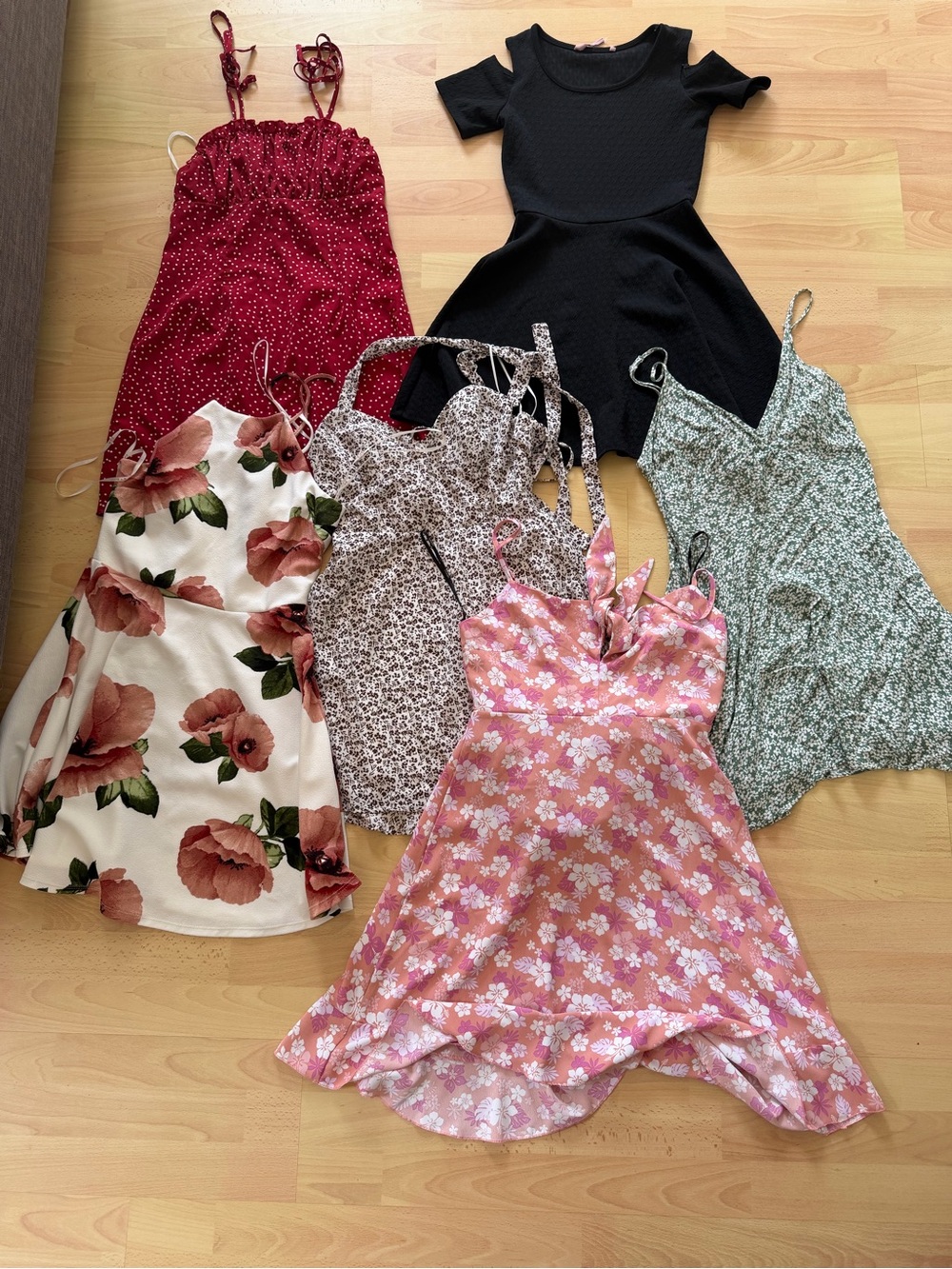 Variety of dresses, SHEIN, Forever 21, Streetware Society, E&M
